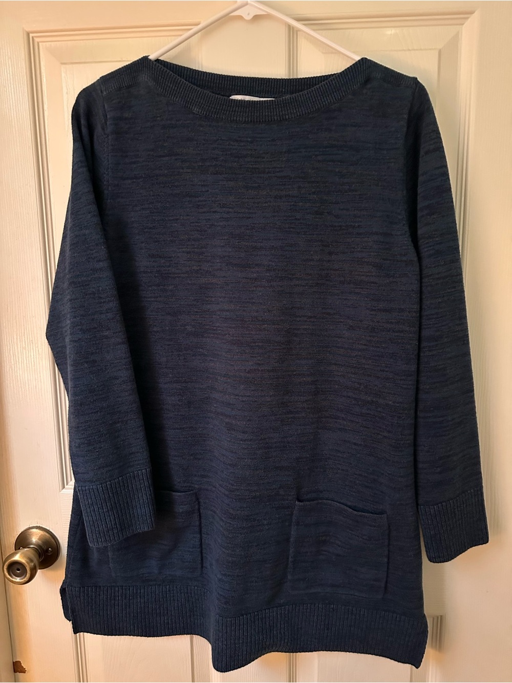 Eight Eight Eight 100% Cotton Multi Blue Tunic Sweater with Pockets. Size